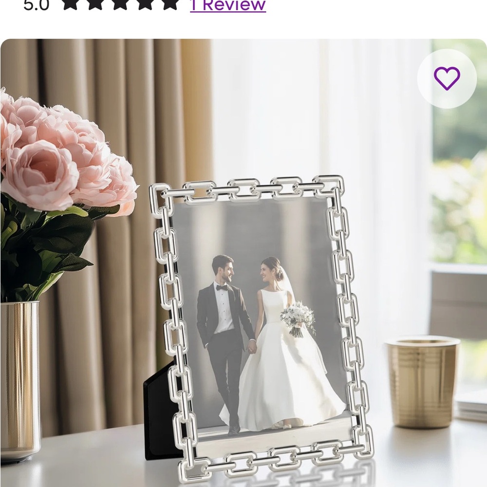 2 Torre & Tagus Chic Silver Chain-Link Photo Frames